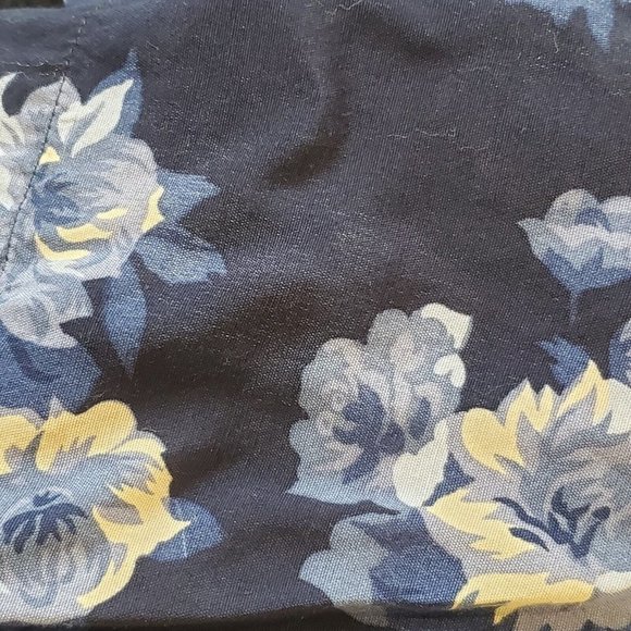 Vintage 90s Small‎ Blue Floral Babydoll Midi Dress Tieback Shortsleeve Button Up - Picture 10 of 10